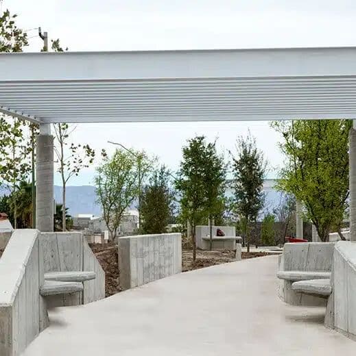 Pergolas with benches